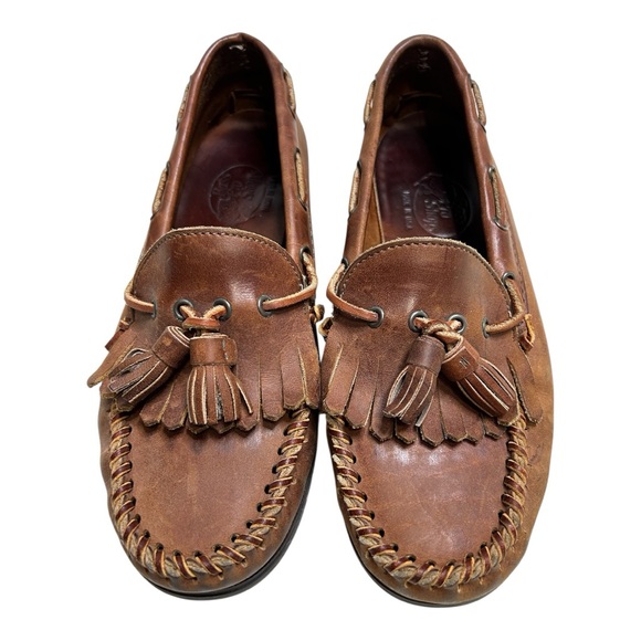 Bass Pro Shops Tan Leather Tassel vintage  Loafers - Picture 1 of 6